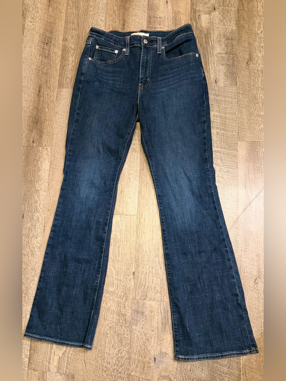 Levi’s 725 High Rise Bootcut Jeans Size 30 W30 L32 Dark Wash Stretch Denim